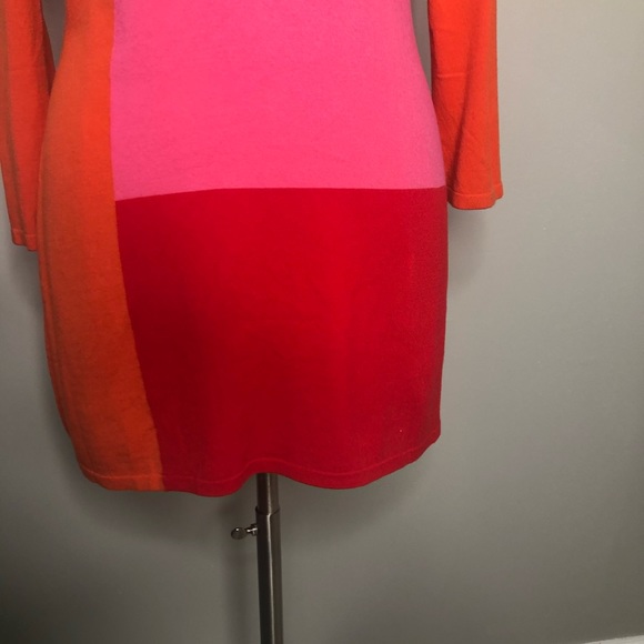 Doncaster color block dress pink orange red - Picture 5 of 7